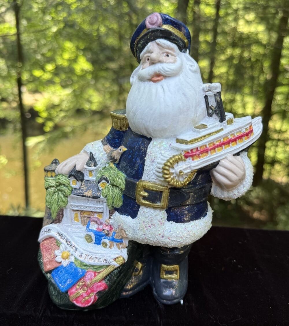 Mississippi State Santa Claus Painted Ceramic Handmade